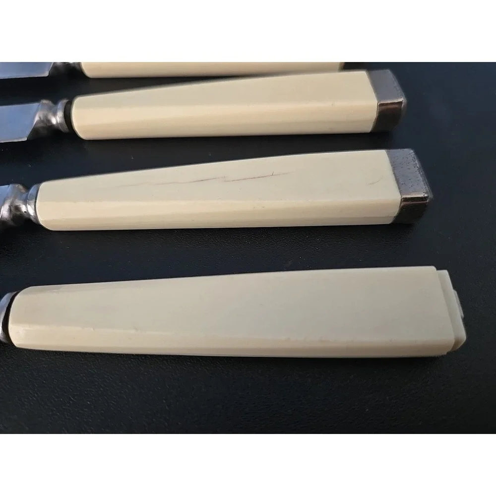 5 Hickok Stainless Germany Butter Knives + Vtg Knife Case Sheffield Cuttlery
